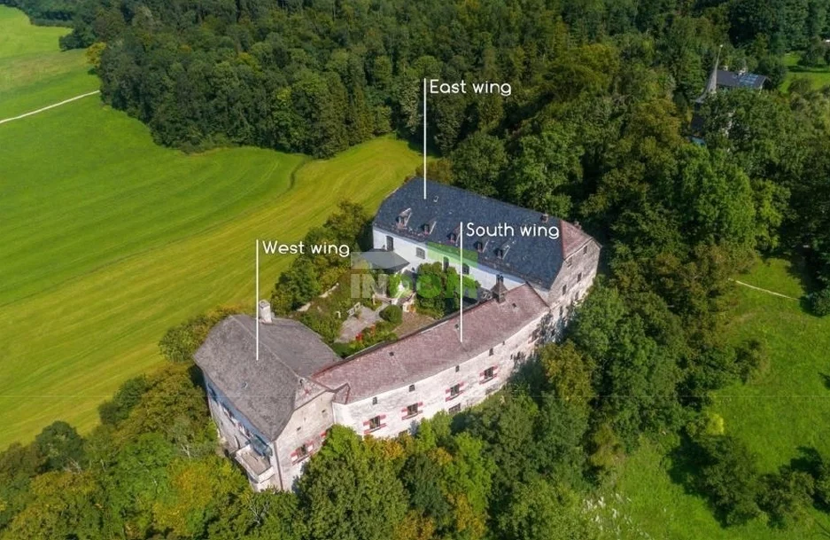 Bavaria castle for sale - aerial view