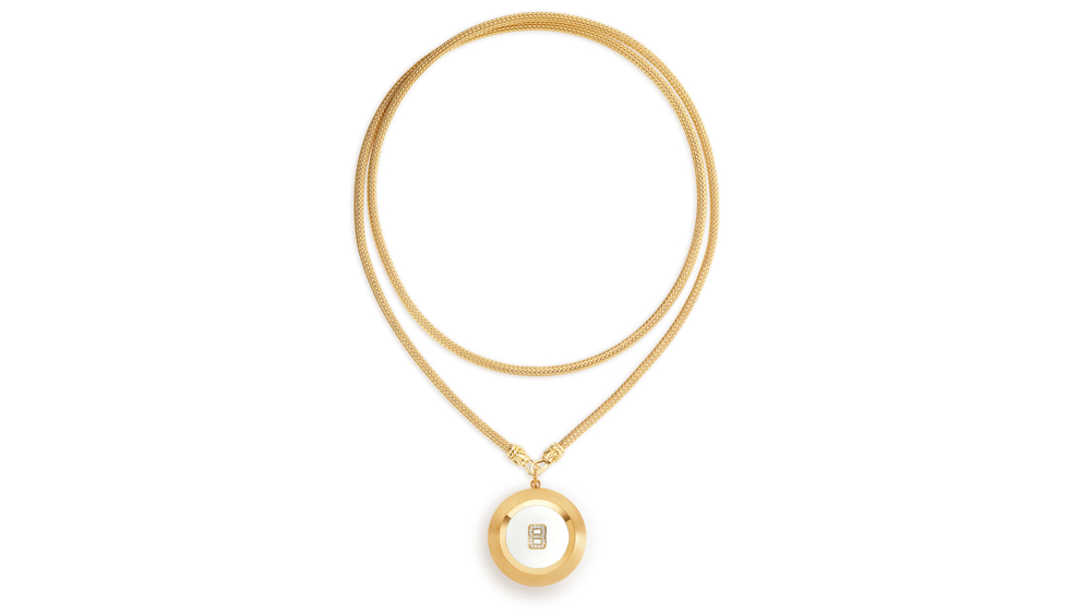 Marie Lichtenberg Gold, Diamond and Enamel Magic 8 Ball Necklace