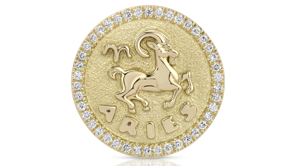 Anita Ko Aries Gold and Diamond Signet Ring