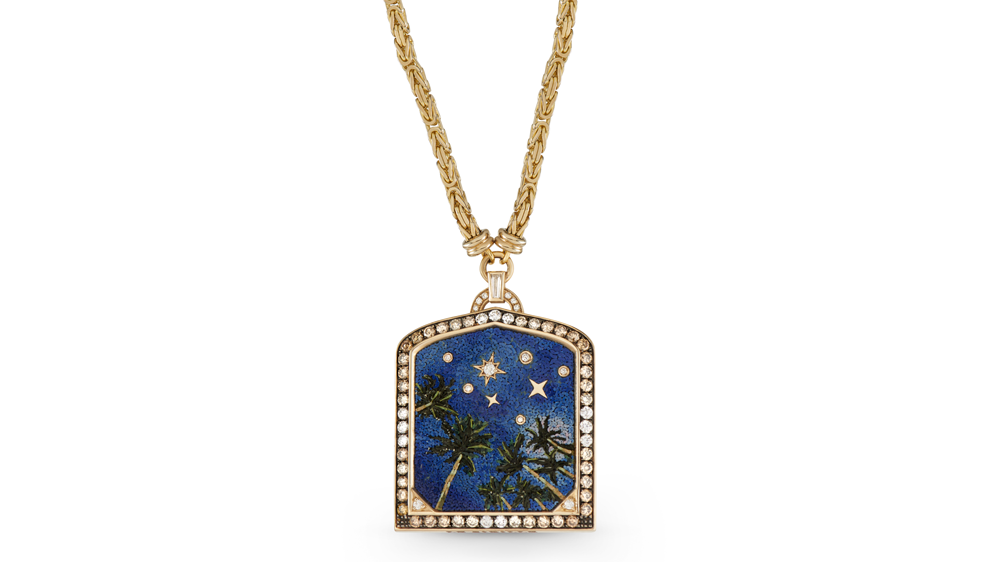 Venyx Karya Micromosaic and Diamond Pendant Necklace