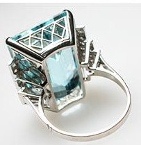 Luxury Natural Aquamarine & Diamond Cocktail Ring photo 2
