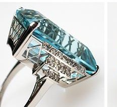 Luxury Natural Aquamarine & Diamond Cocktail Ring photo 5