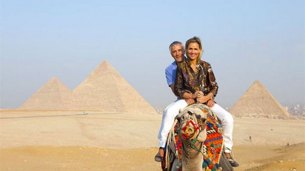Giza pyramids and camel